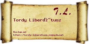 Tordy Liberátusz névjegykártya
